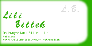 lili billek business card